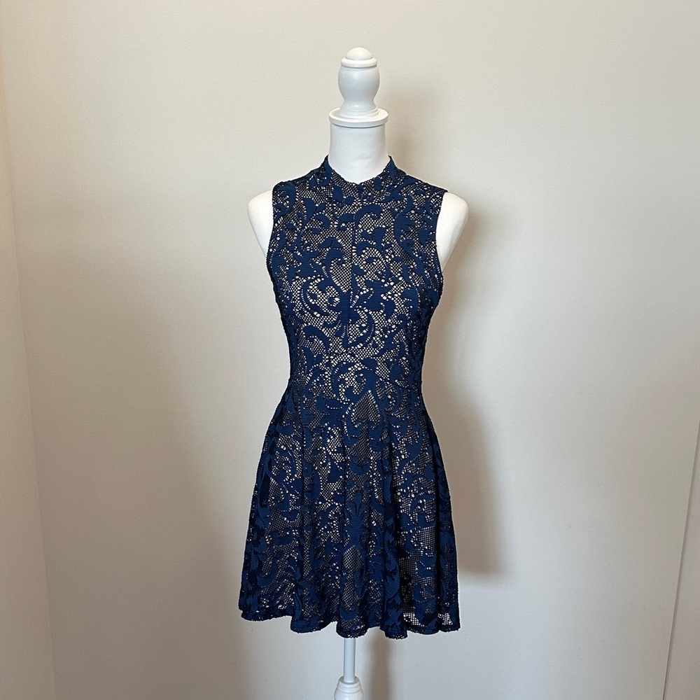 Bailey Blue Navy Lace Mini Dress